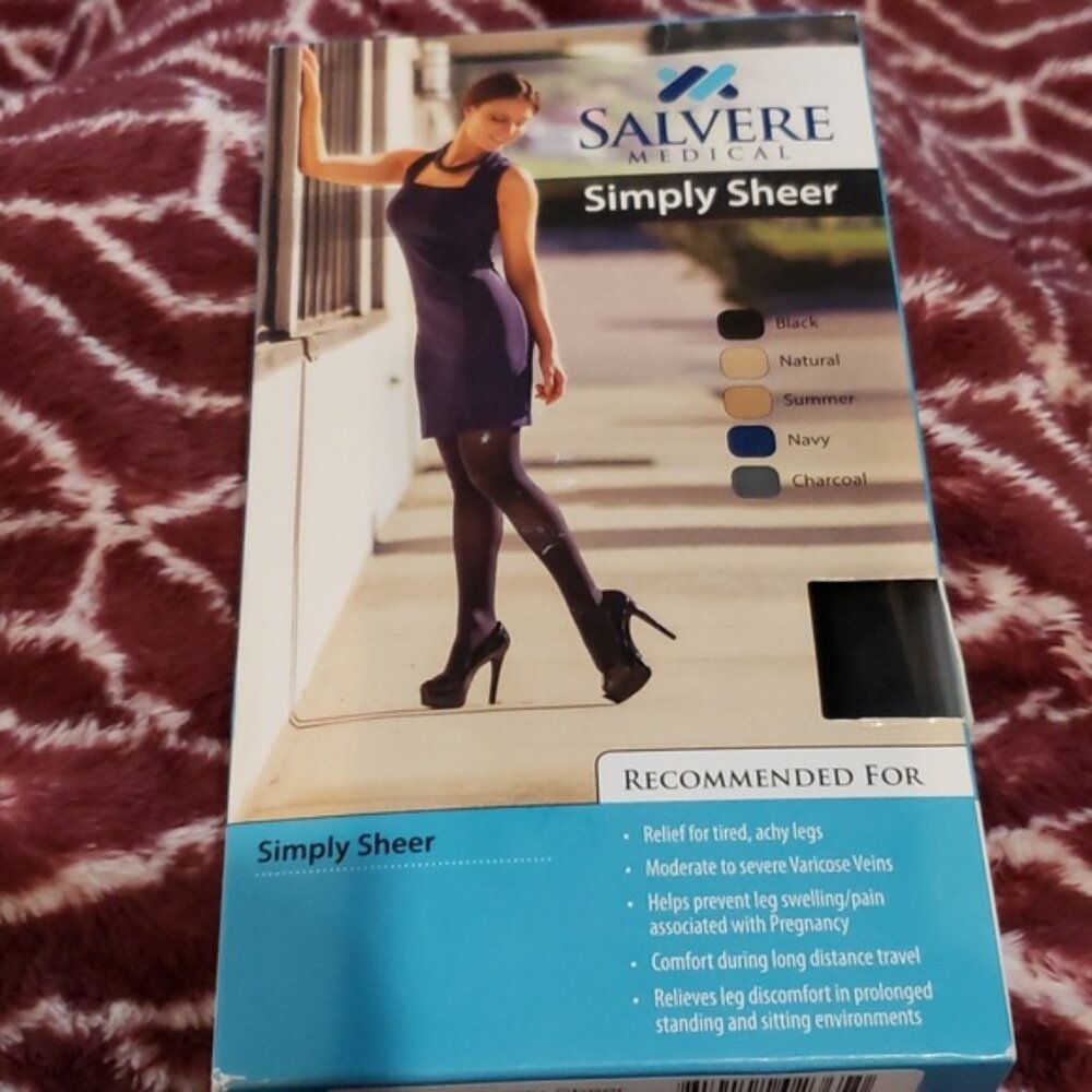 Salvere Medical Simply Sheer Pantyhose 15-20 Compression Stocking Size M…